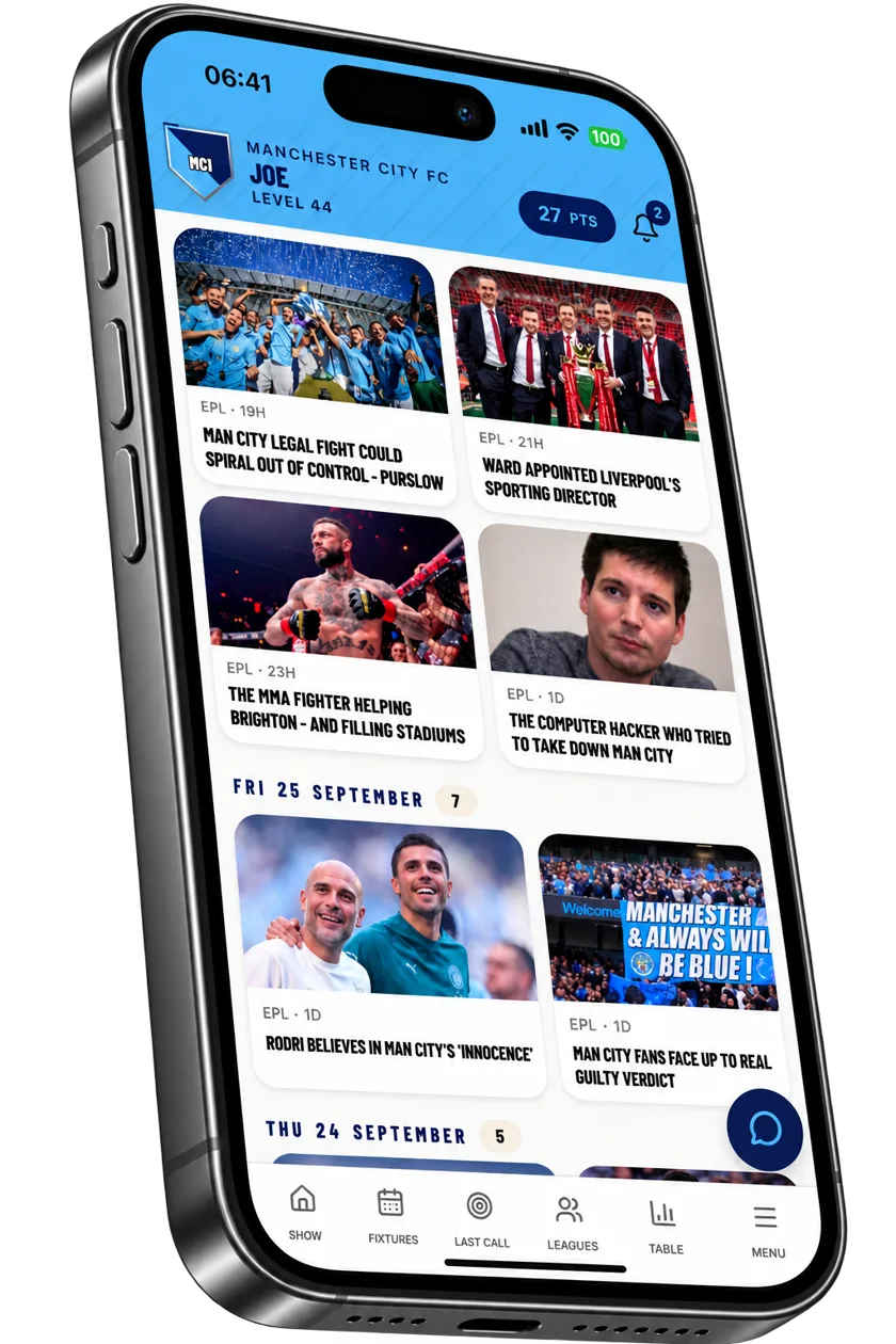 Club news on a phone