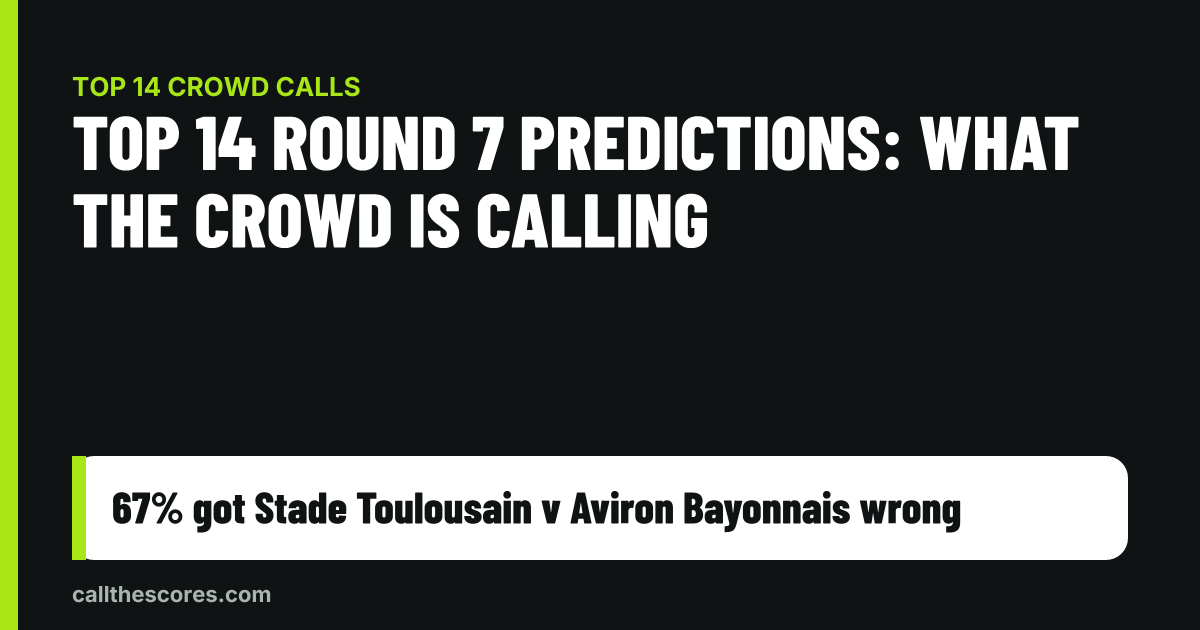 Top 14 Round 7 Predictions | Call the Scores